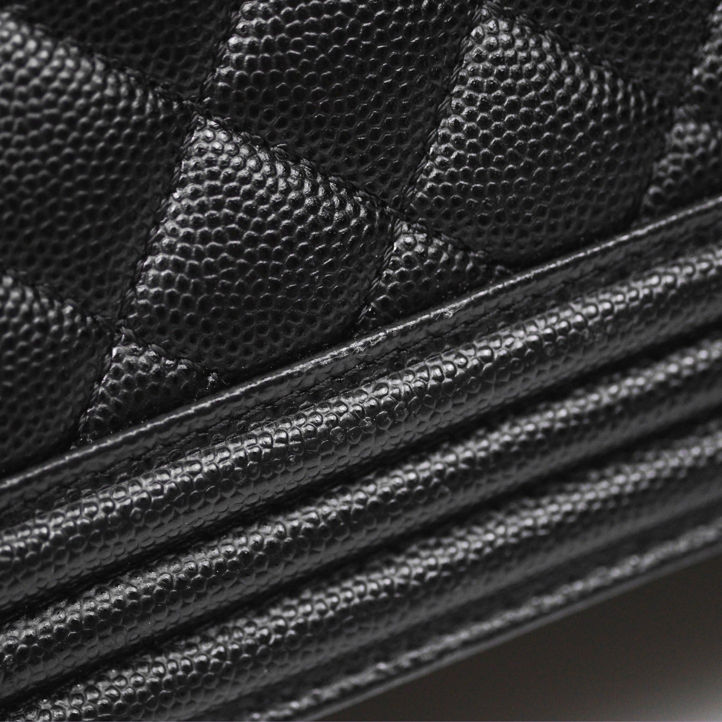 Chanel Medium Boy Quilted Black Caviar Ruthenium Hardware