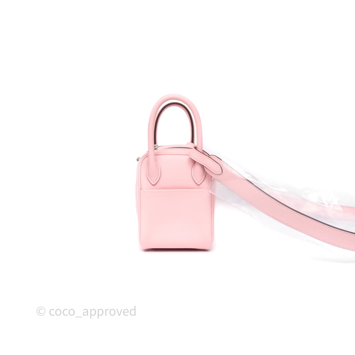Hermès Mini Lindy II 20 Rose Sakura 3Q Swift Palladium Hardware
