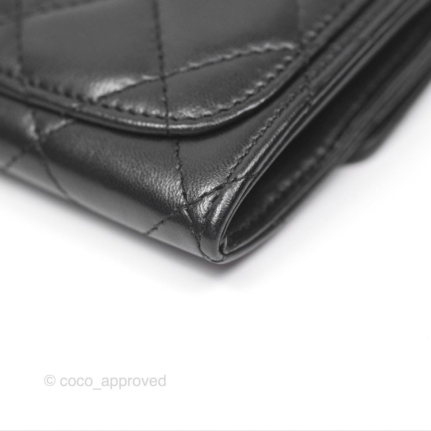 Chanel Classic Flap Coin Purse Black Lambskin Silver Hardware