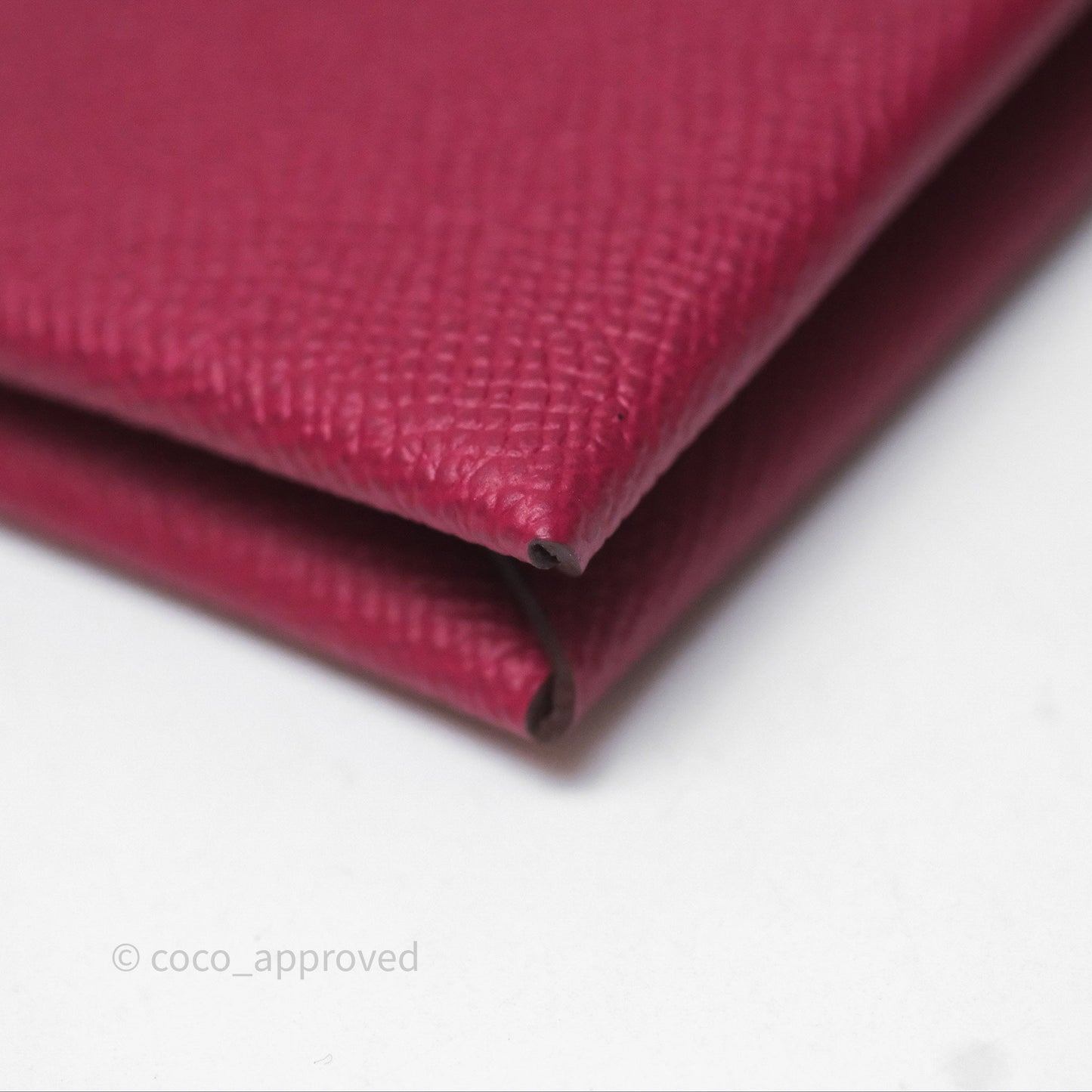 Hermès Calvi Card Holder Rouge Epsom Palladium Hardware