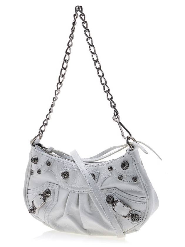 Luxury Balenciaga Le Cagole Chain Mini Shoulder Bag White