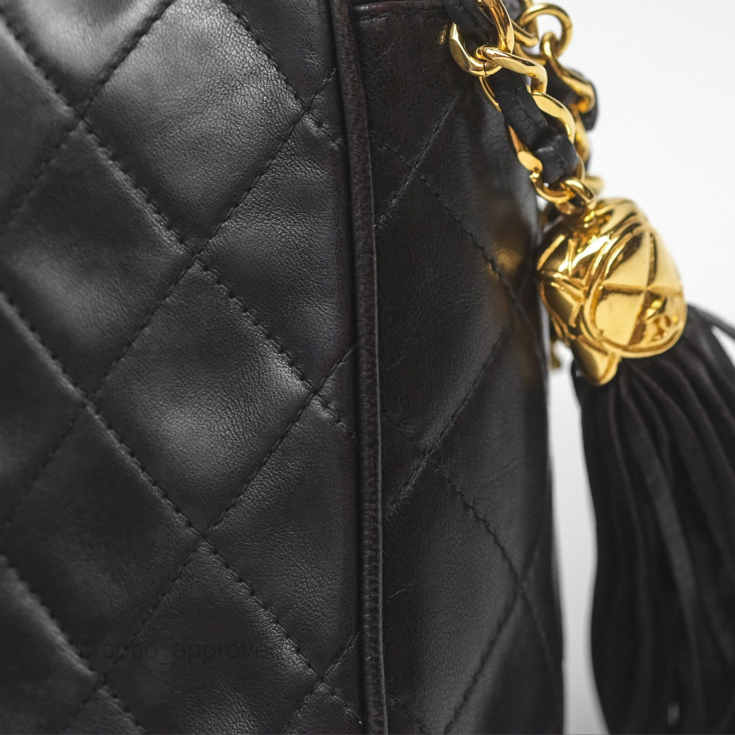 Chanel Vintage Small Camera Bag Black Lambskin Gold Hardware