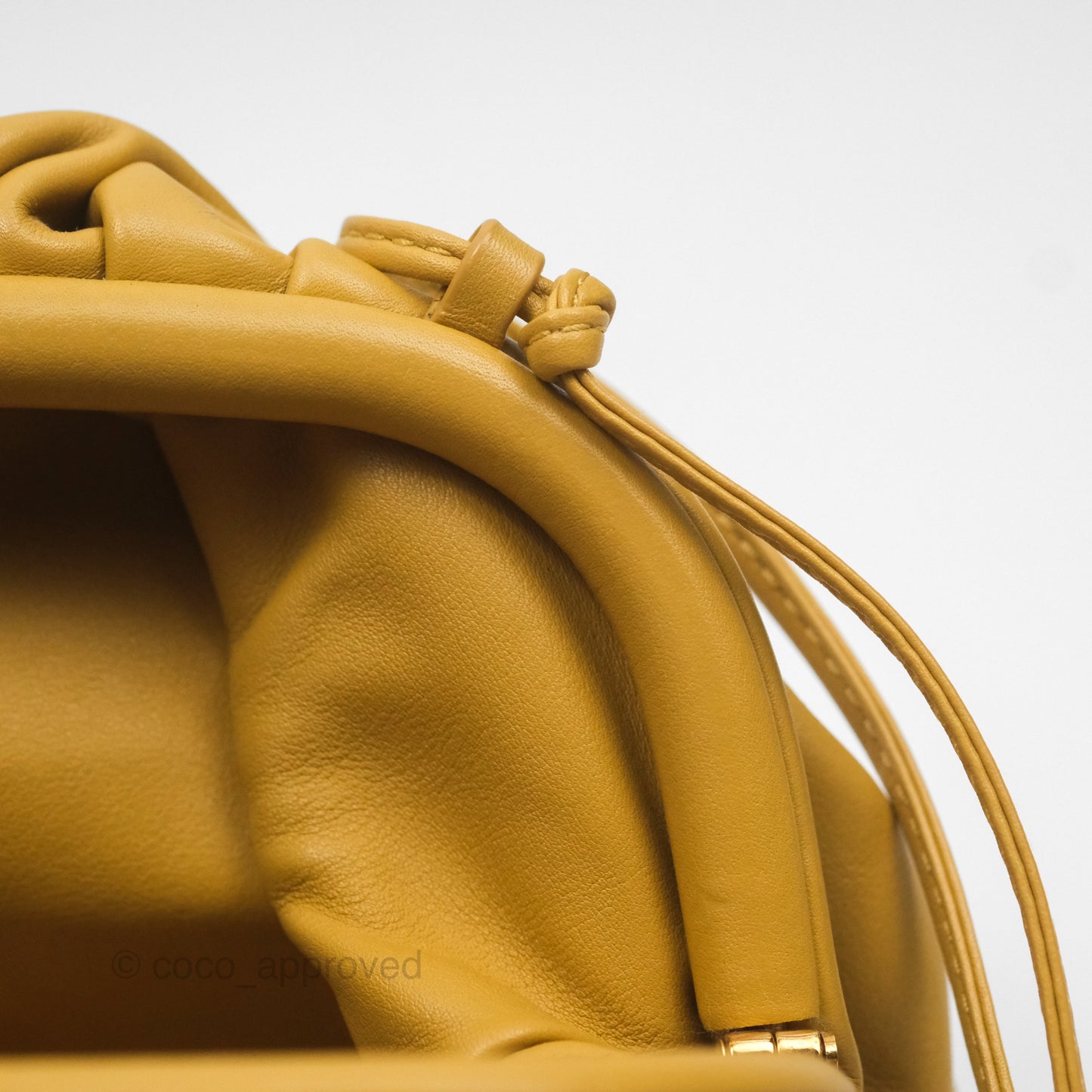 Bottega Veneta The Mini Pouch Mustard Calfskin