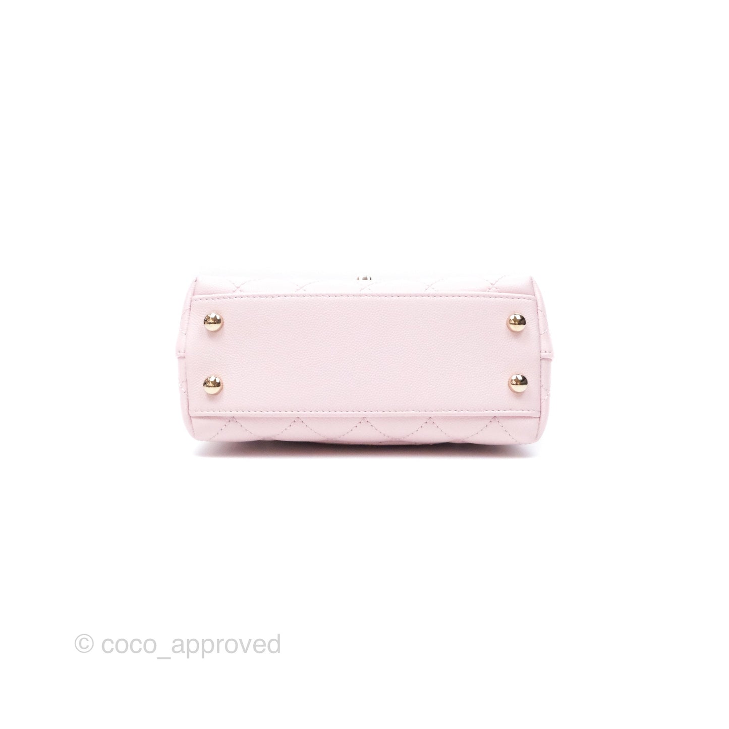 Chanel Mini Coco Handle Quilted Light Pink Caviar Gold Hardware