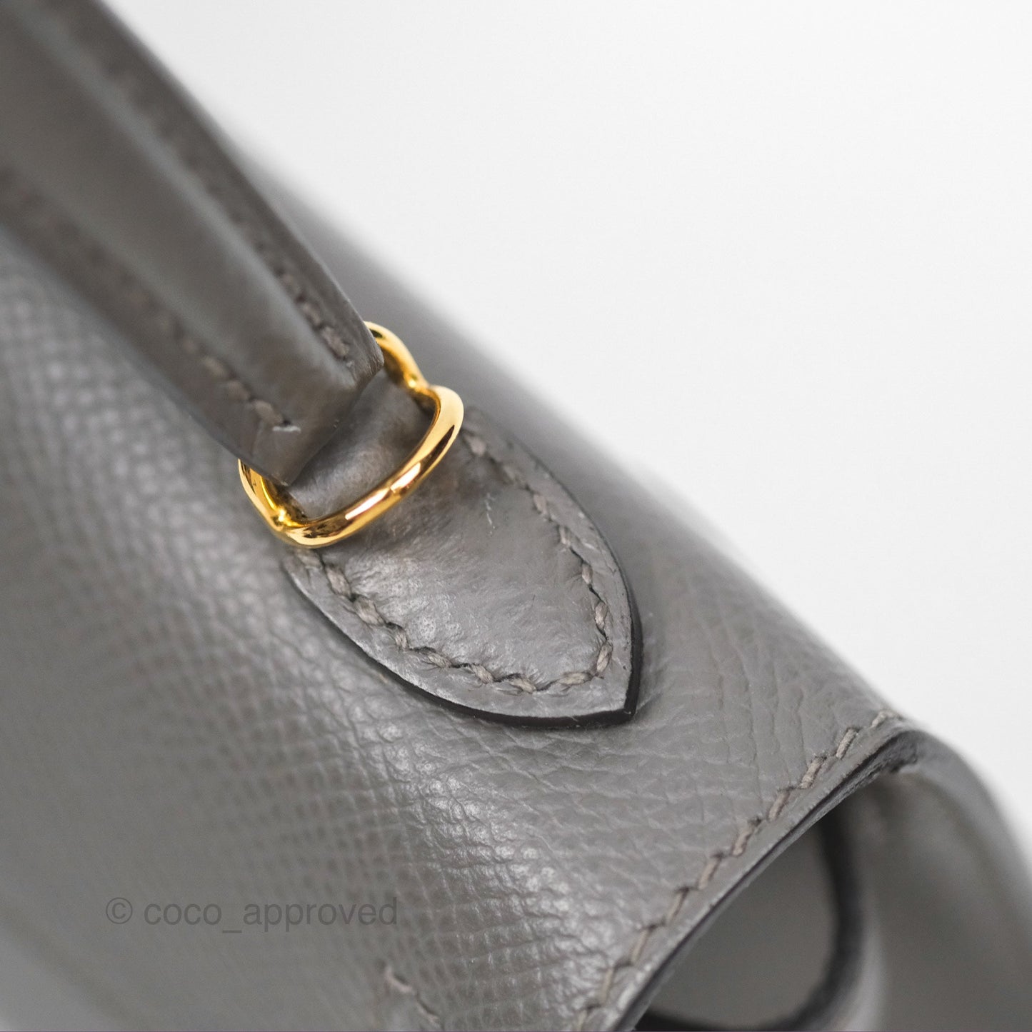 Hermès Mini Kelly II Gris Meyer 0L Epsom Gold Hardware