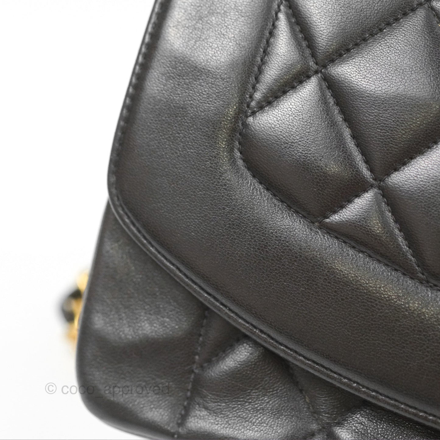Chanel Vintage Quilted Medium Classic Diana Flap Bag Black Lambskin 24K Gold Hardware