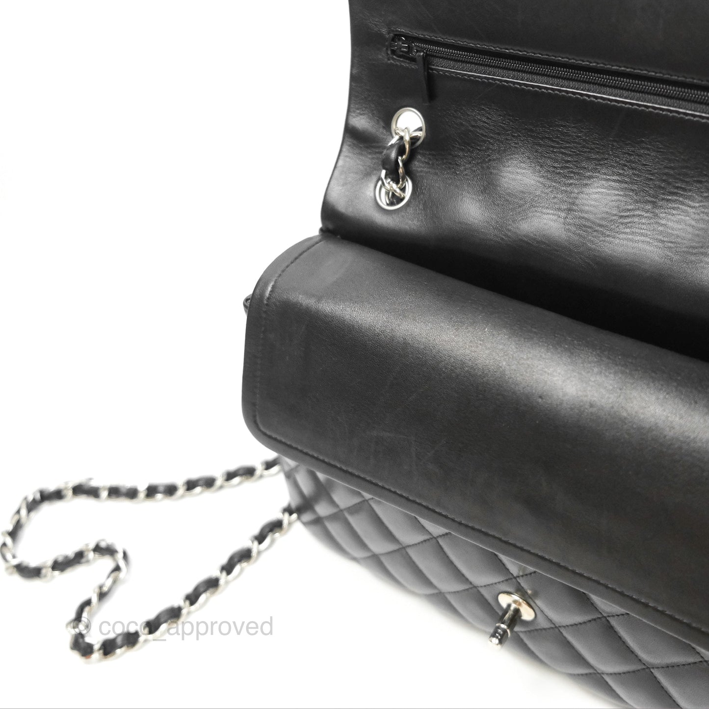 Chanel Jumbo Double Flap Black Lambskin Silver Hardware⁣⁣