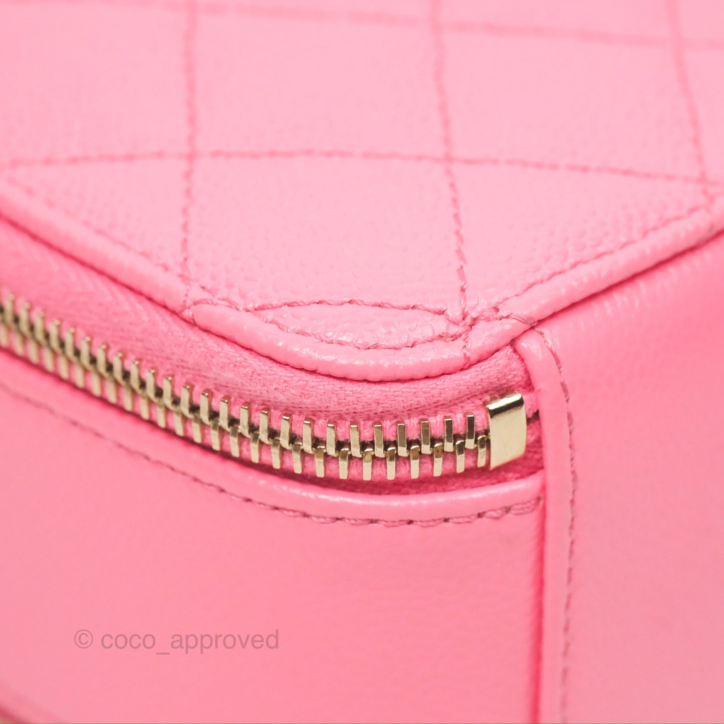 Chanel Caviar Quilted Pick Me Up Small Vanity Case Hot Pink