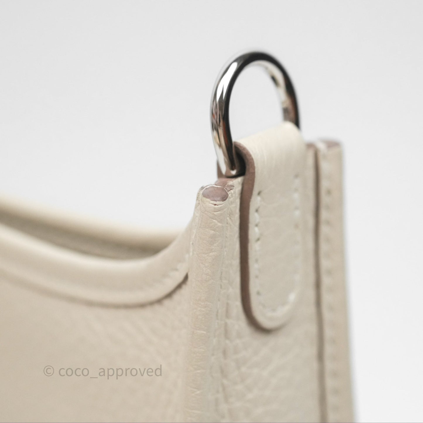 Hermès Mini Evelyne Craie 10 Clemence Palladium Hardware