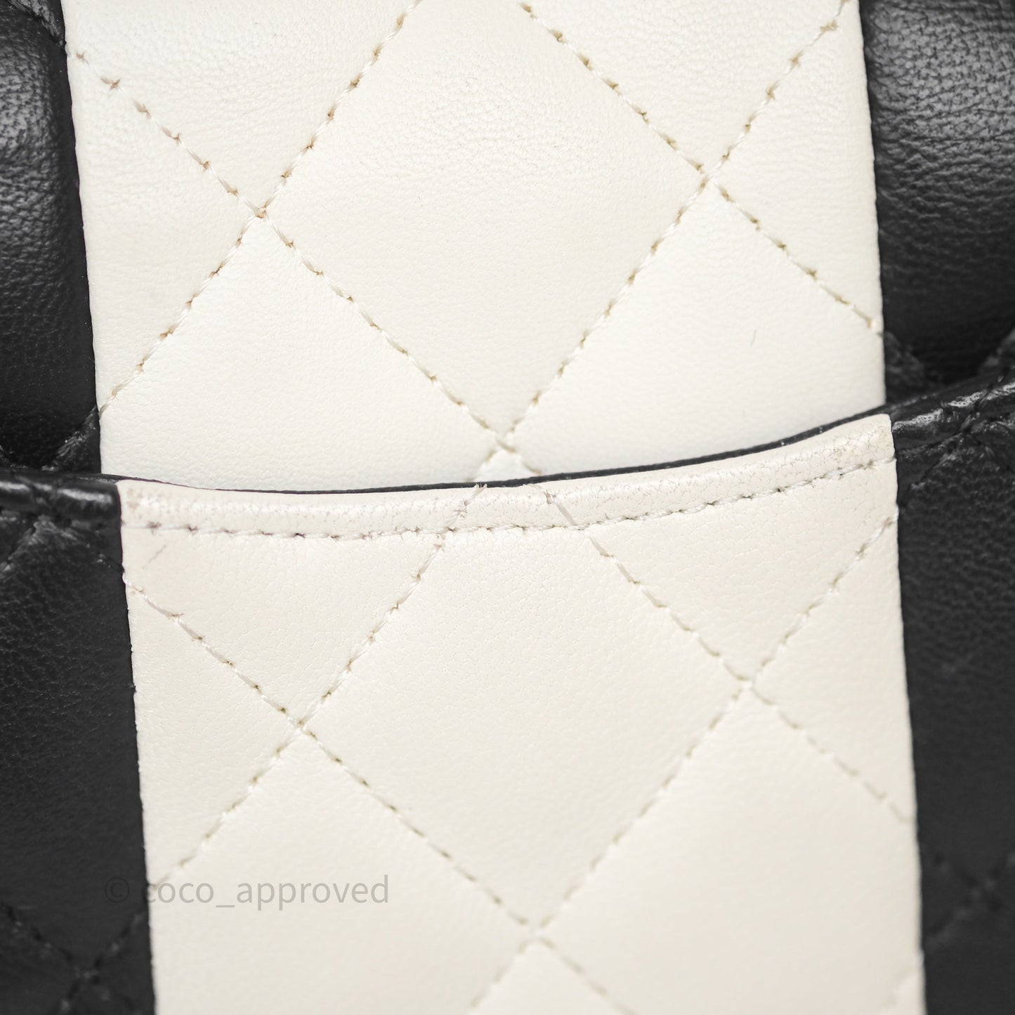 Chanel Mini Rectangular Flap Quilted Black White Lambskin Gold Hardware