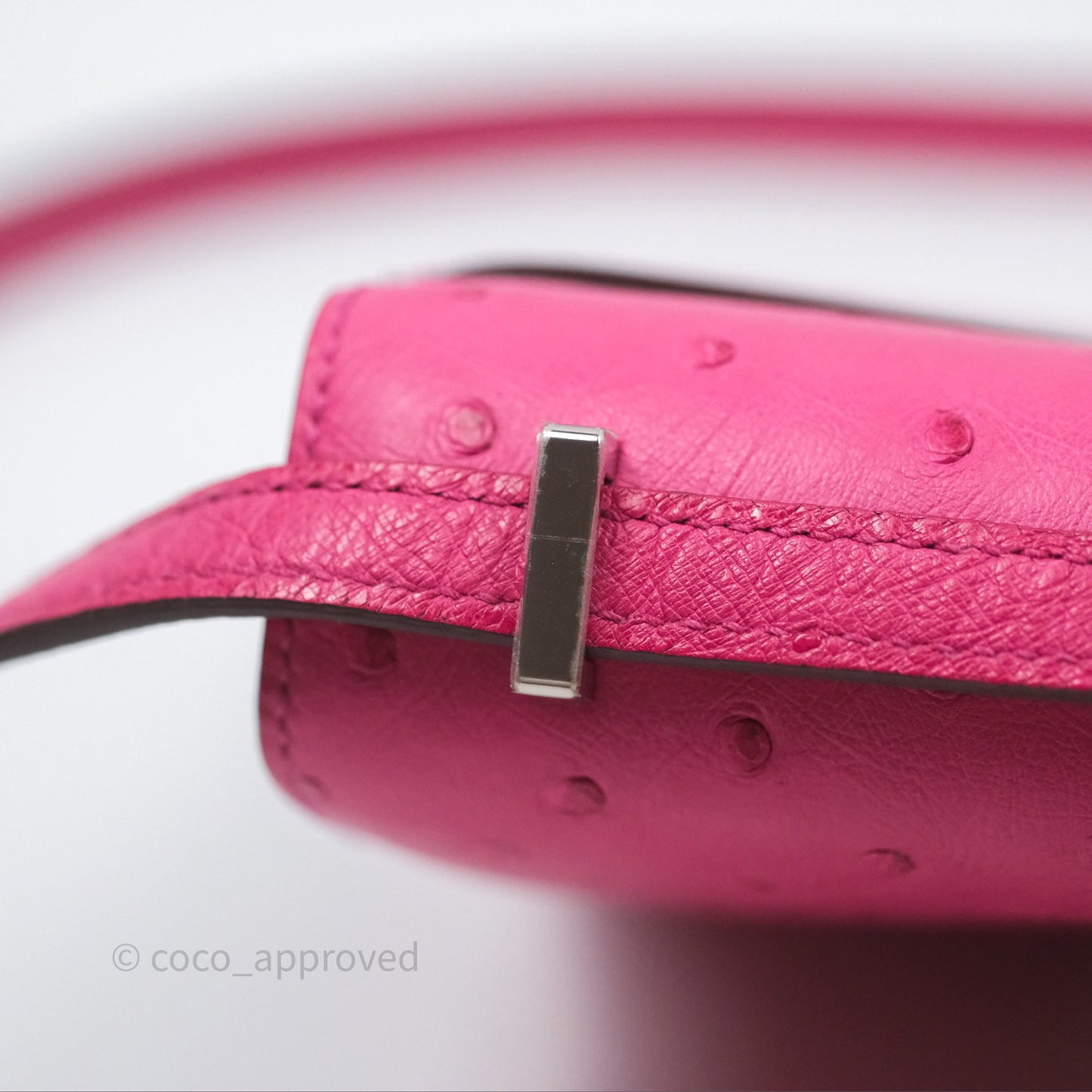Hermès Constance Mini 18cm Rose Tyrien E5 Ostrich Palladium Hardware
