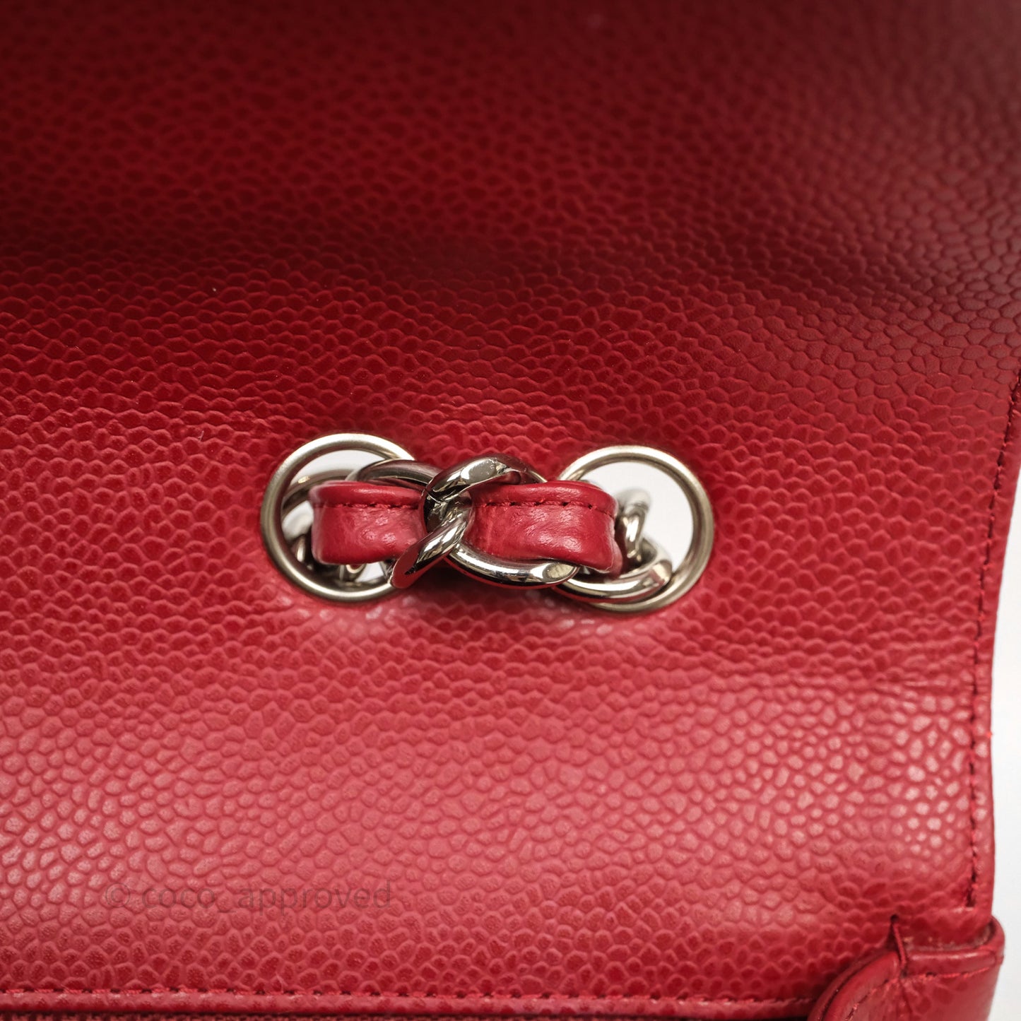 Chanel Jumbo Single Flap Dark Red Caviar Silver Hardware⁣⁣