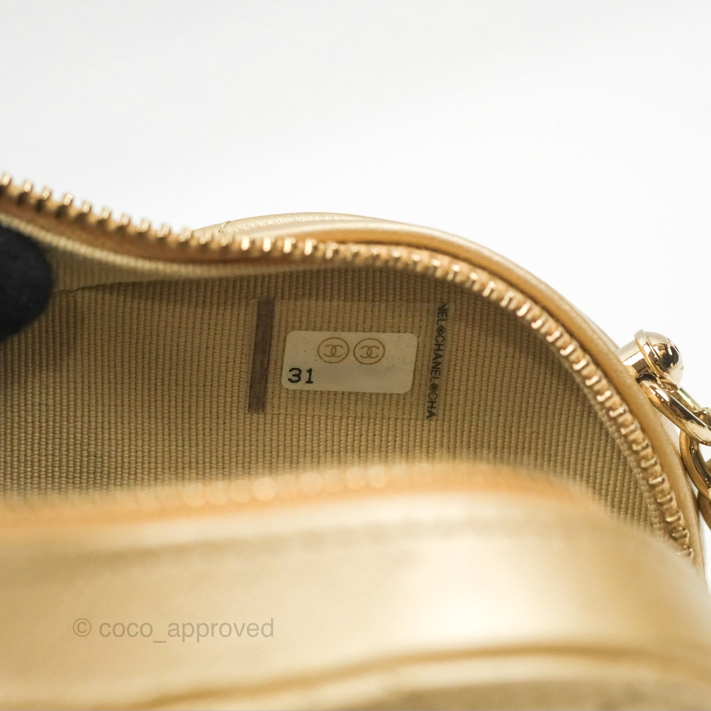 Chanel Small Heart Bag Iridescent Gold Lambskin Gold Hardware 22S
