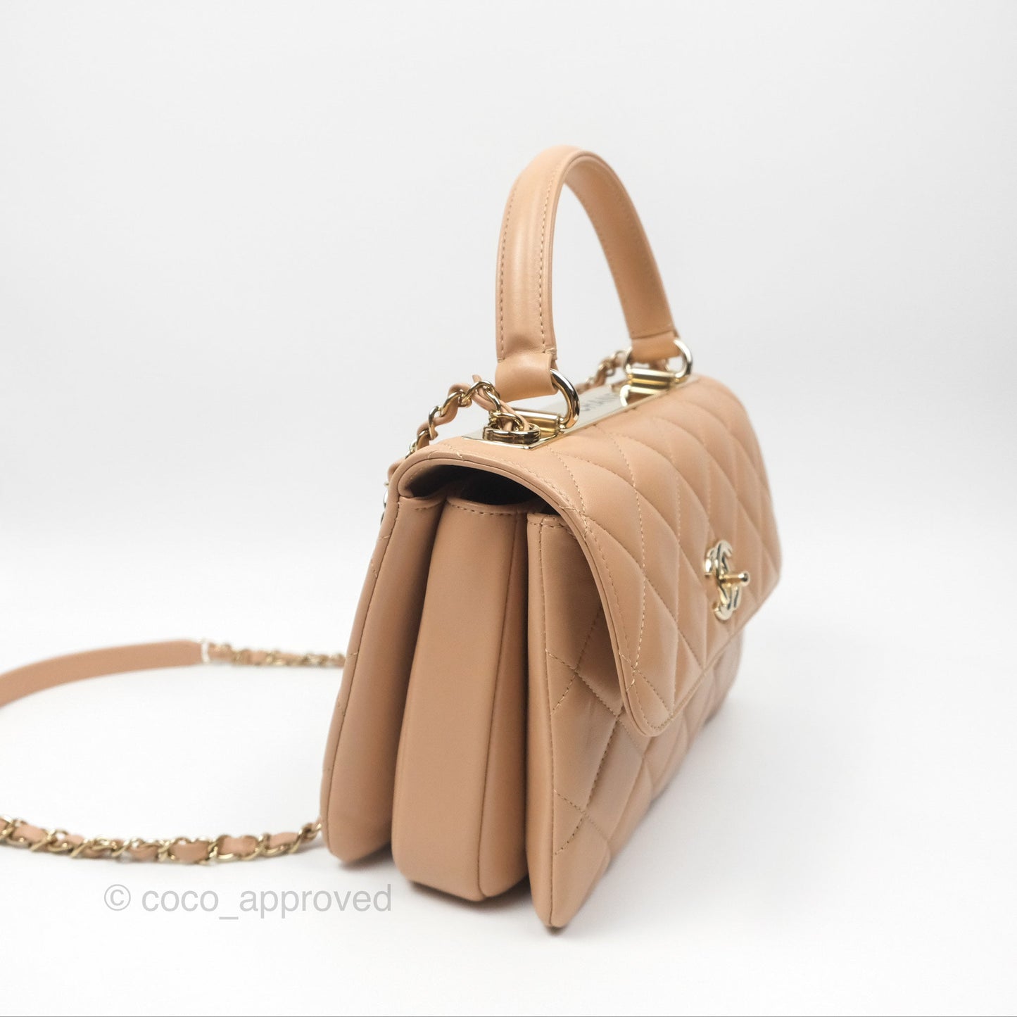 Chanel Trendy CC Small Beige Lambskin Gold Hardware 22S