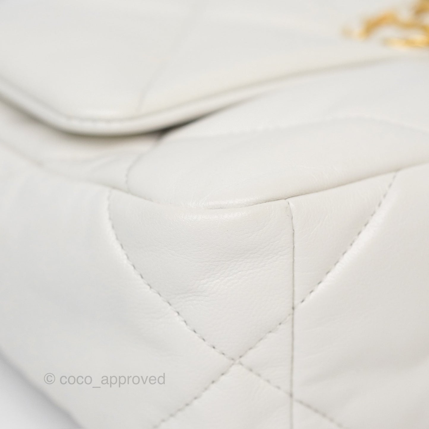 Chanel 19 Small Pearly White Mixed Hardware