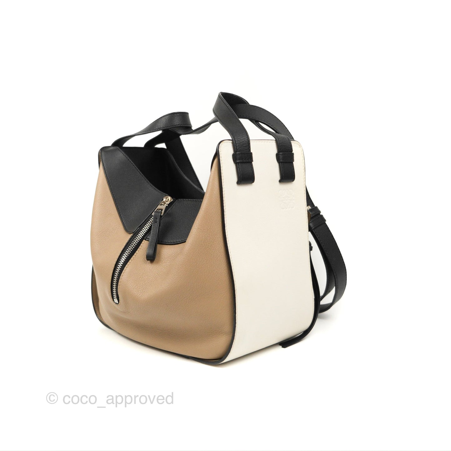 Loewe Hammock Small White/Brown/Black Shoulder Bag