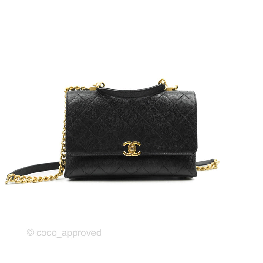 Chanel Chic Affinity Small Grained Calfskin Black Aged Gold Hardware