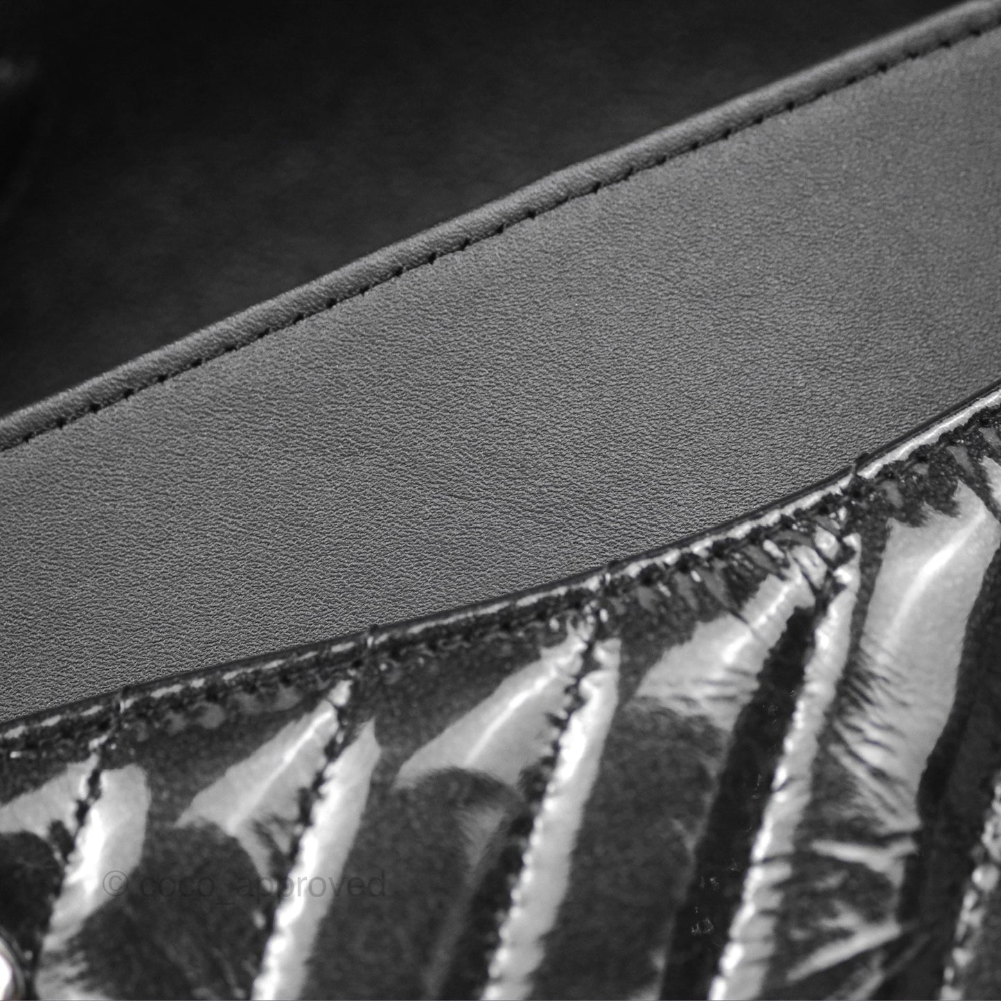 Chanel Classic Chevron M/L Medium Double Flap So Black Patent Calfskin
