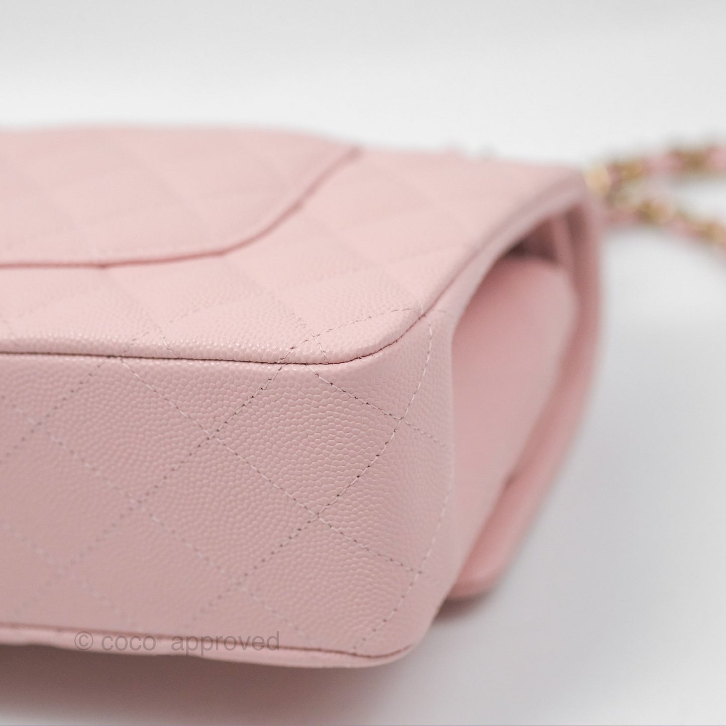 Chanel Medium Classic Flap Quilted Pink Caviar Gold Hardware