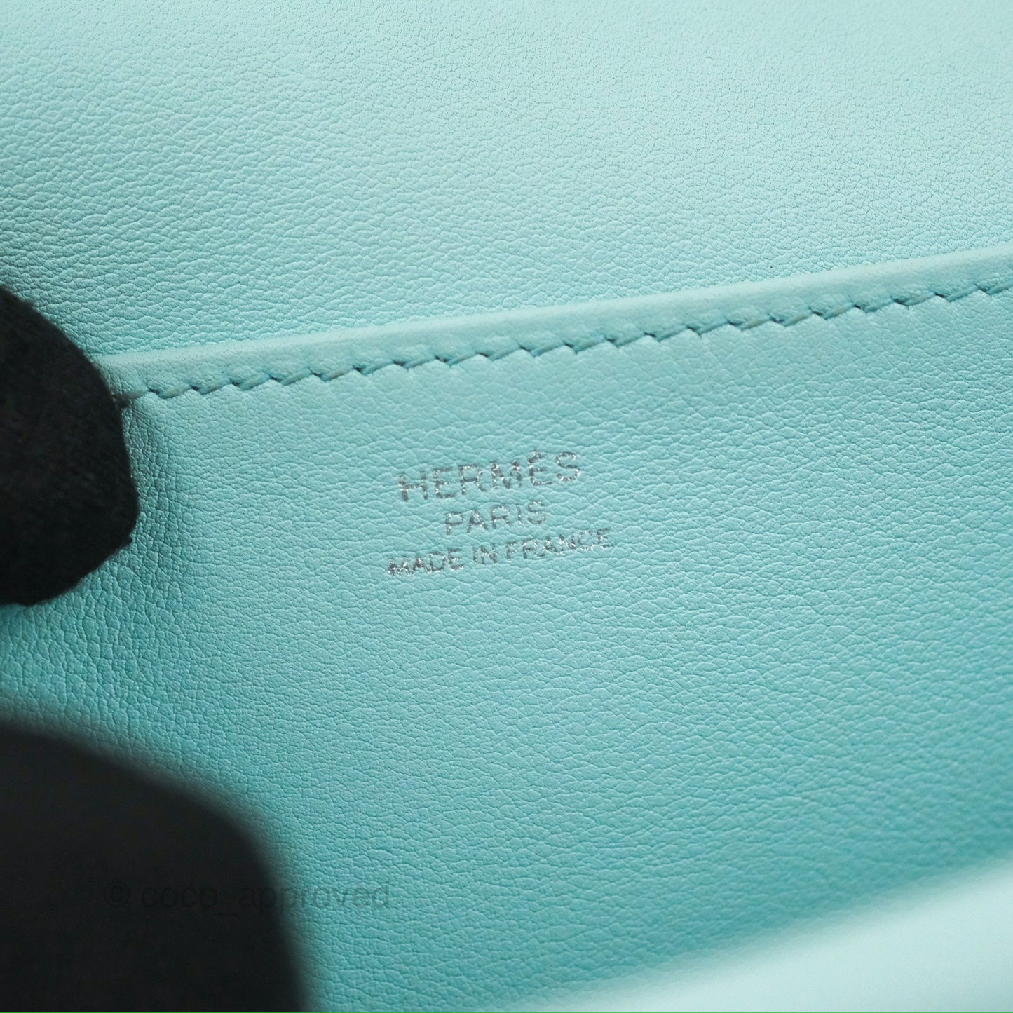 Hermès Halzan 22 Mini Aqua Swift Palladium Hardware