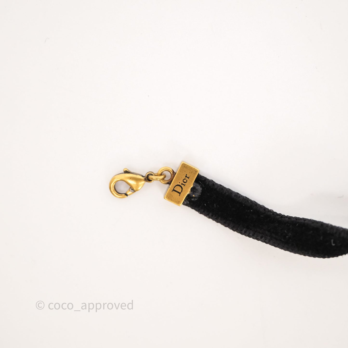 Christian Dior Pearl Logo Choker Black