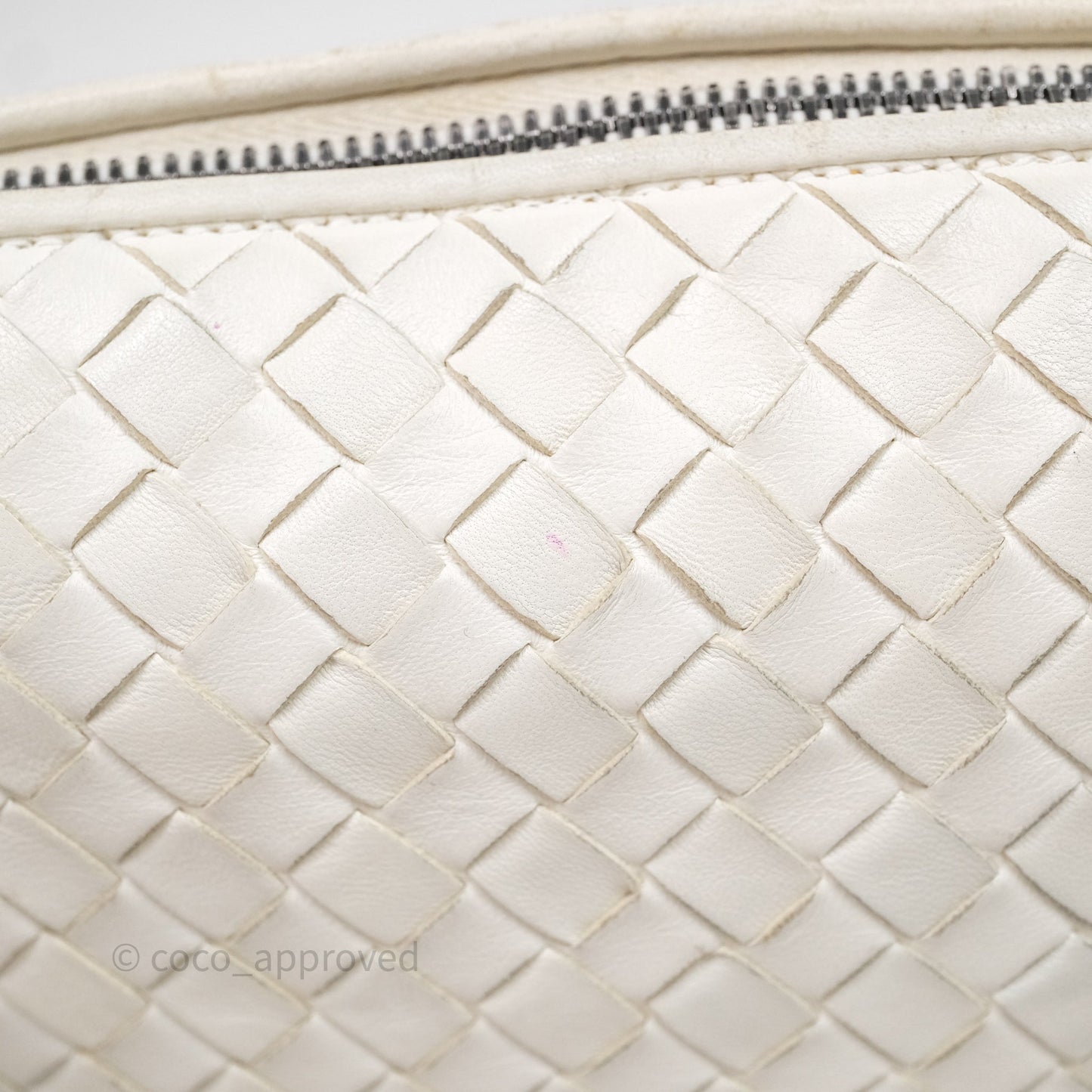 Bottega Veneta Nodini Crossbody Bag White Nappa Intrecciato