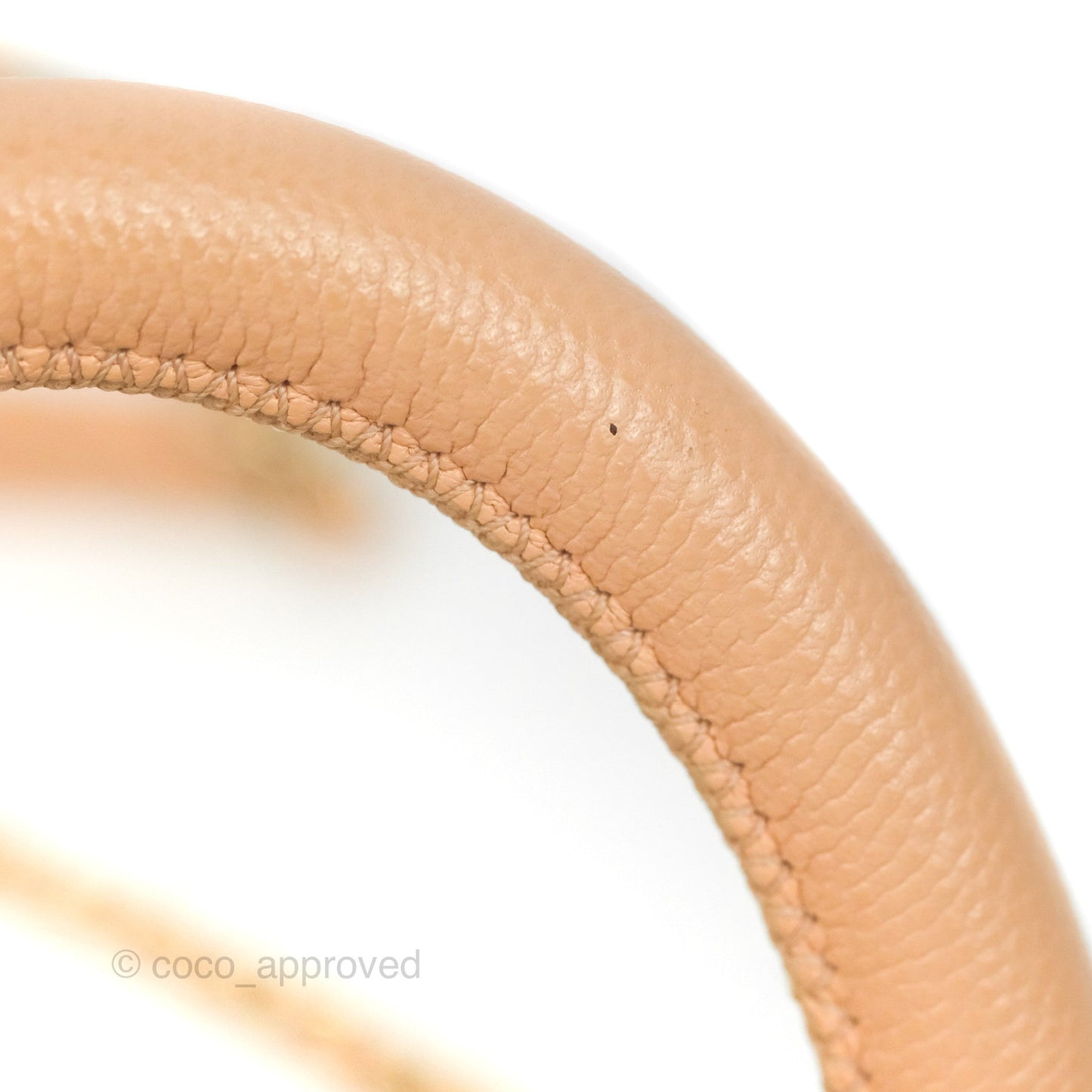 Chanel Mini Coco Handle Quilted Beige Pink Caviar Gold Hardware