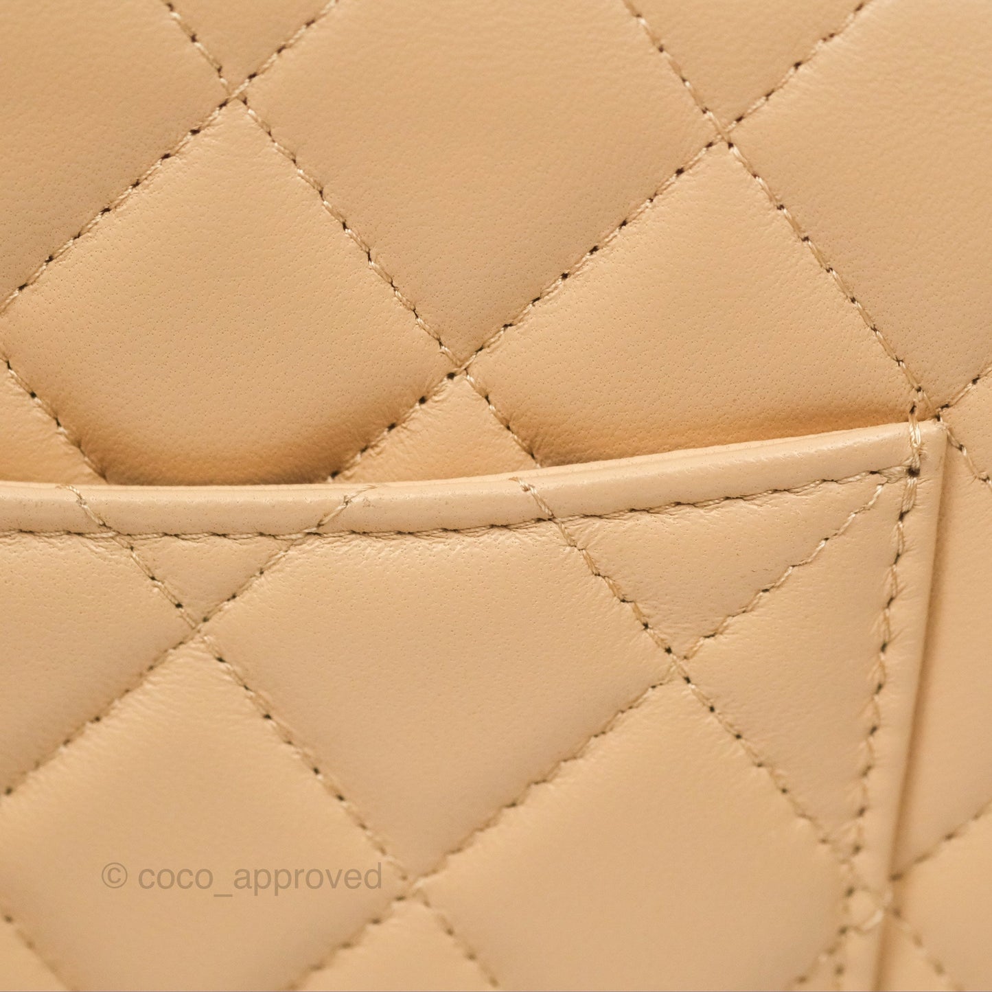 Chanel Quilted Pearl Crush Wallet on Chain WOC Beige Lambskin Aged Gold Hardware