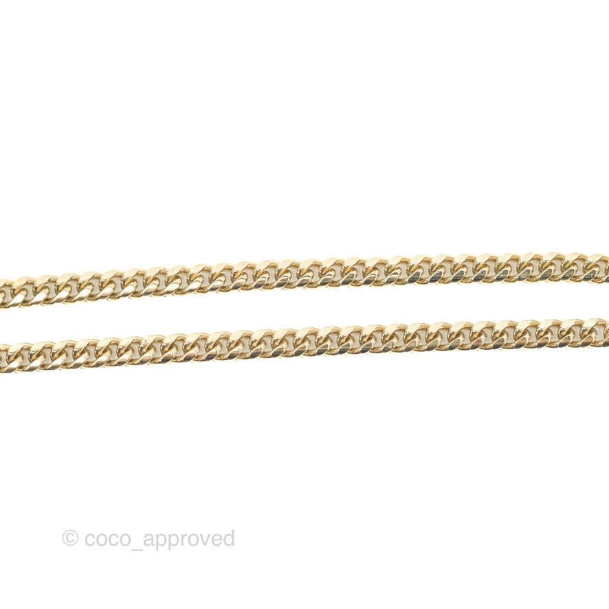 Chanel No5 Perfume Crystal Pendant Necklace Gold Tone 22S