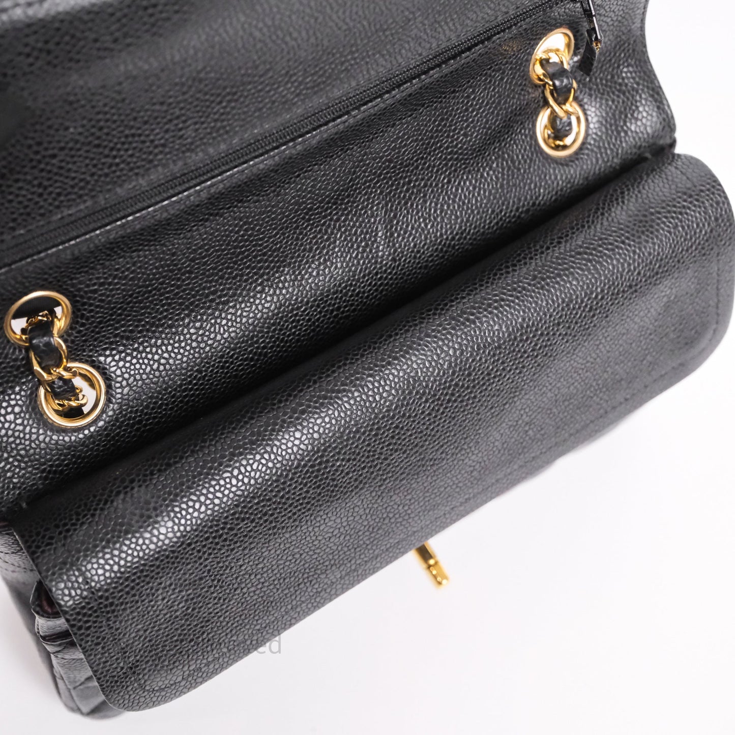 Chanel Classic M/L Medium Flap Quilted Black Caviar Gold Hardware