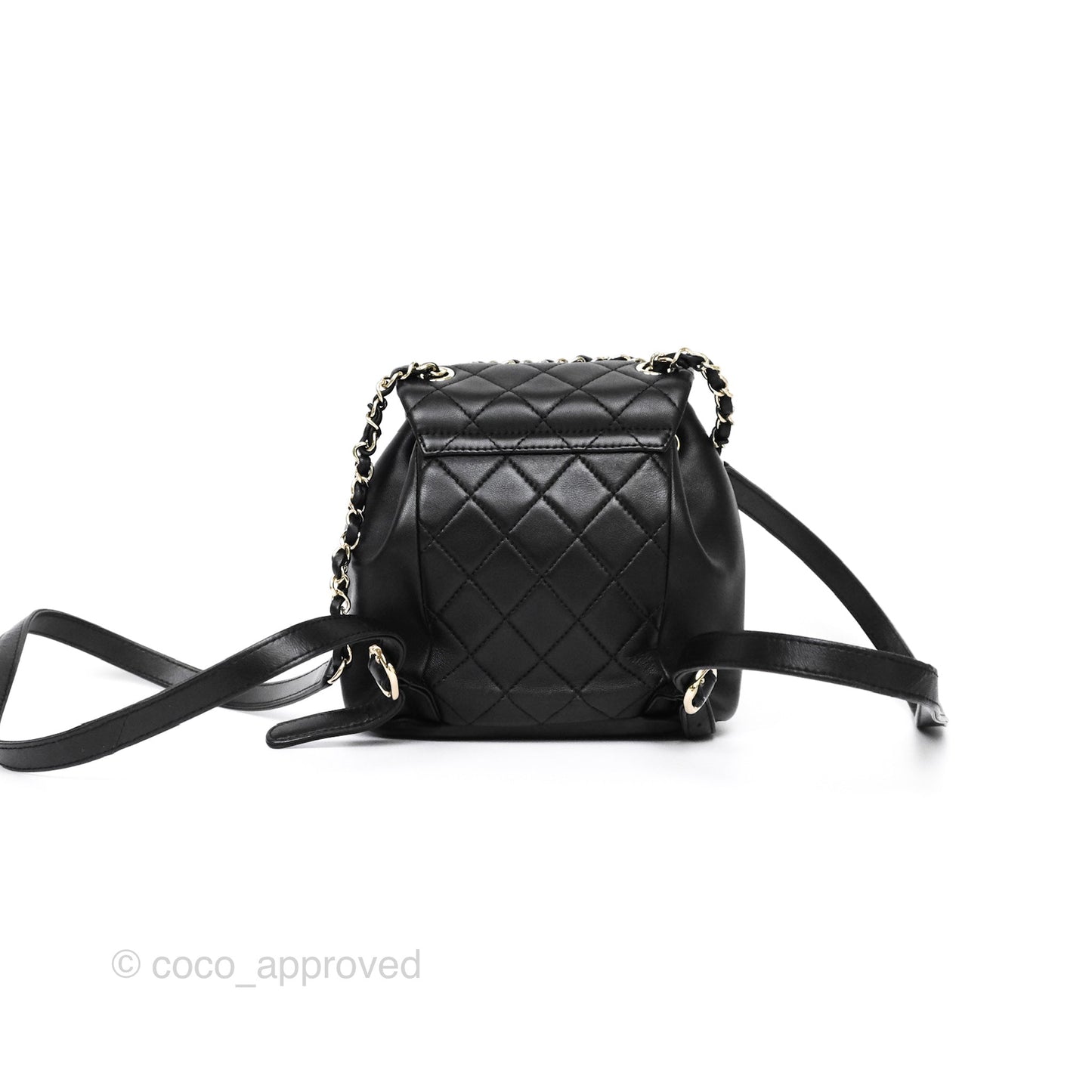 Chanel Small Duma Drawstring Backpack Black Lambskin Gold Hardware