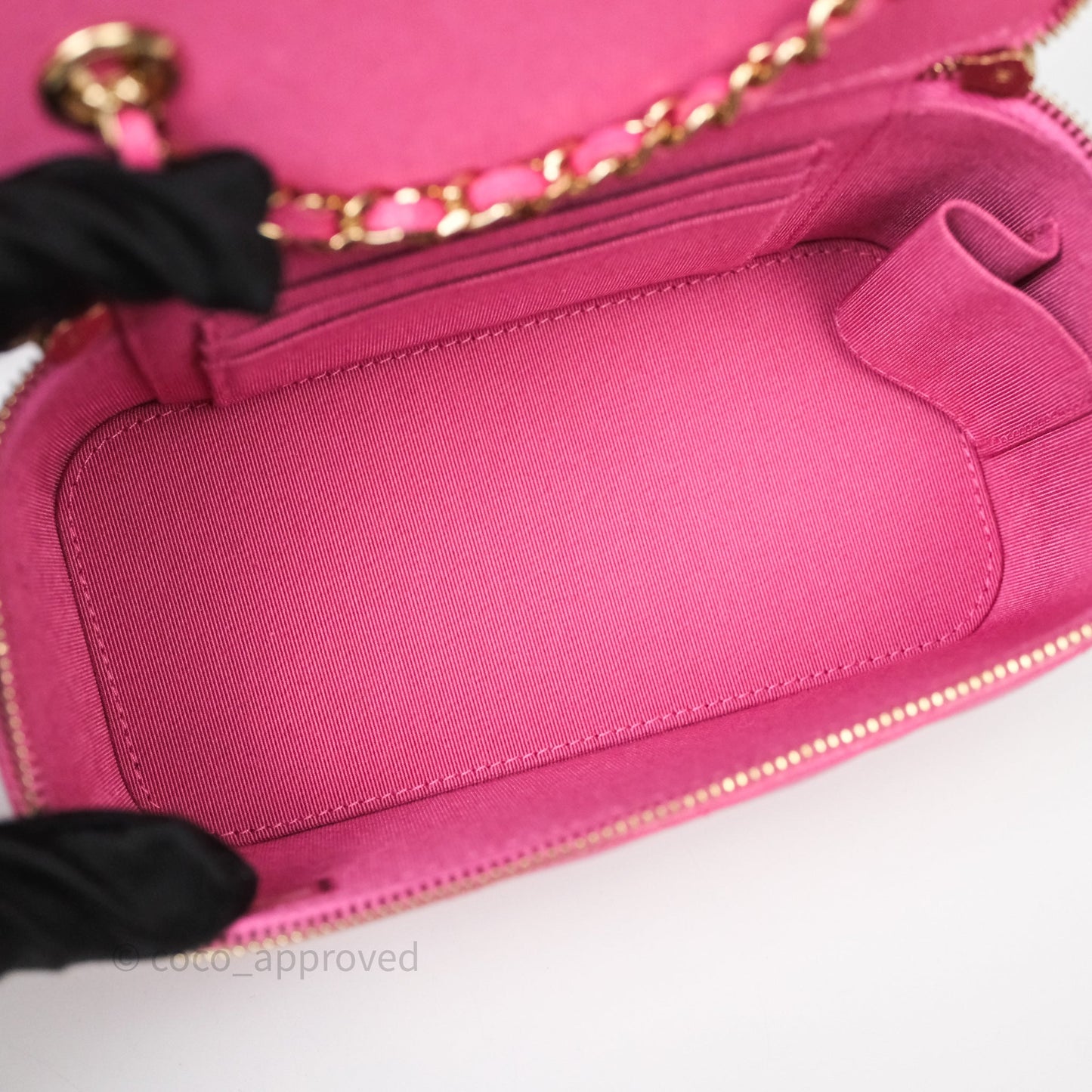 Chanel Classic Vanity With Chain Pink Caviar Gold Hardware