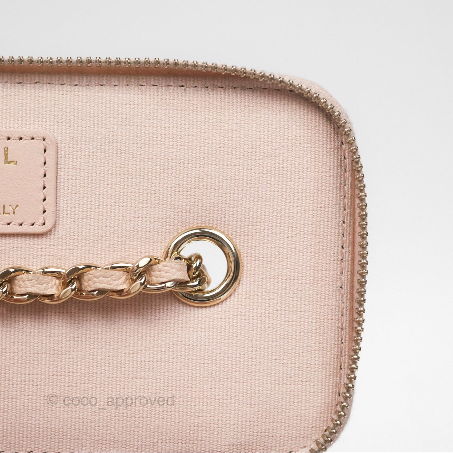 Chanel Vanity Rectangular With Chain Pink Caviar Gold Hardware