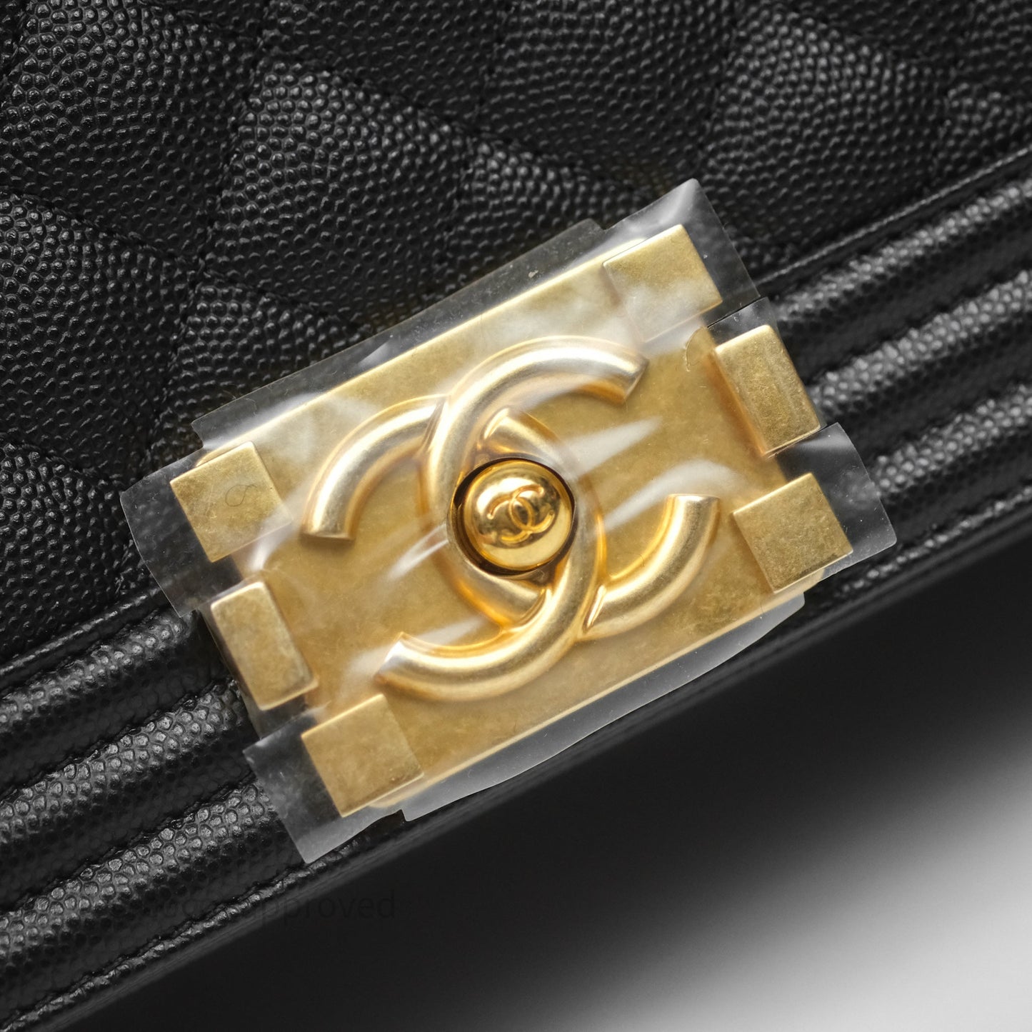 Chanel Quilted Medium Boy Black Caviar Aged Gold Hardware