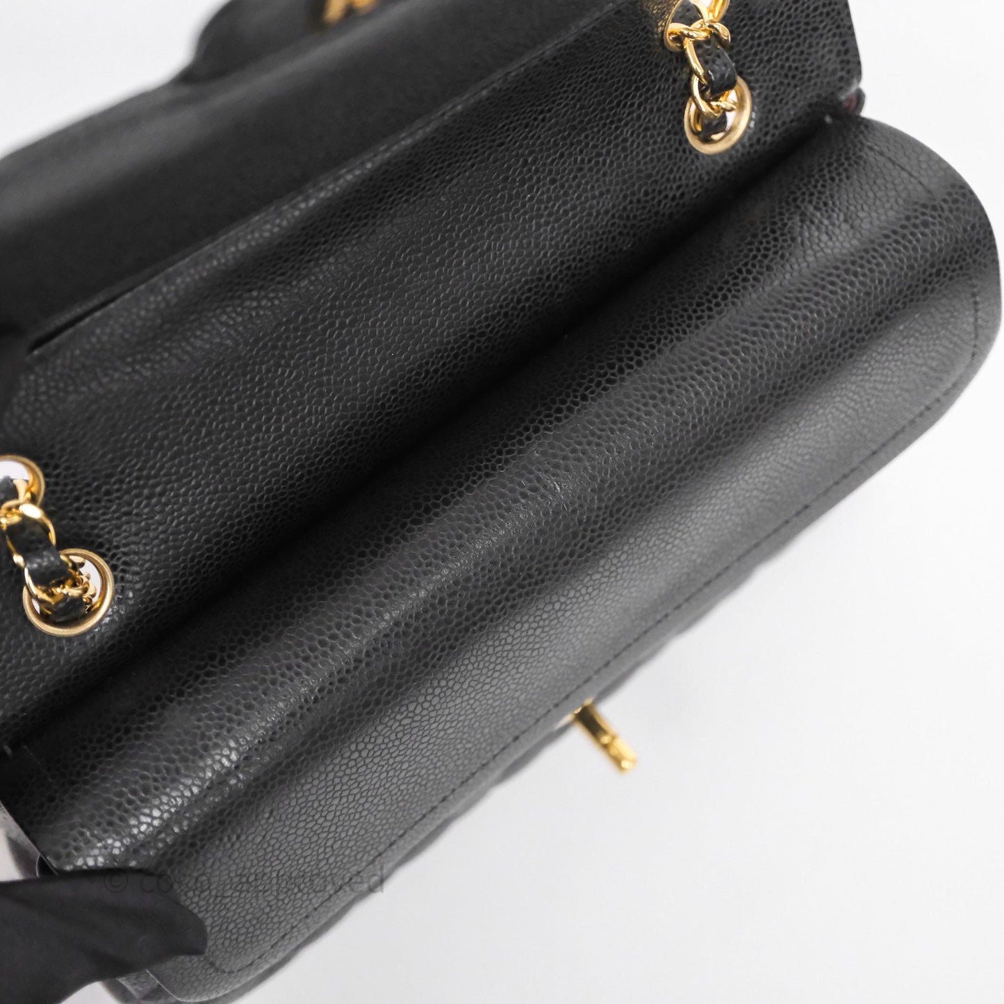Chanel Classic M/L Medium Double Flap Black Caviar Gold Hardware