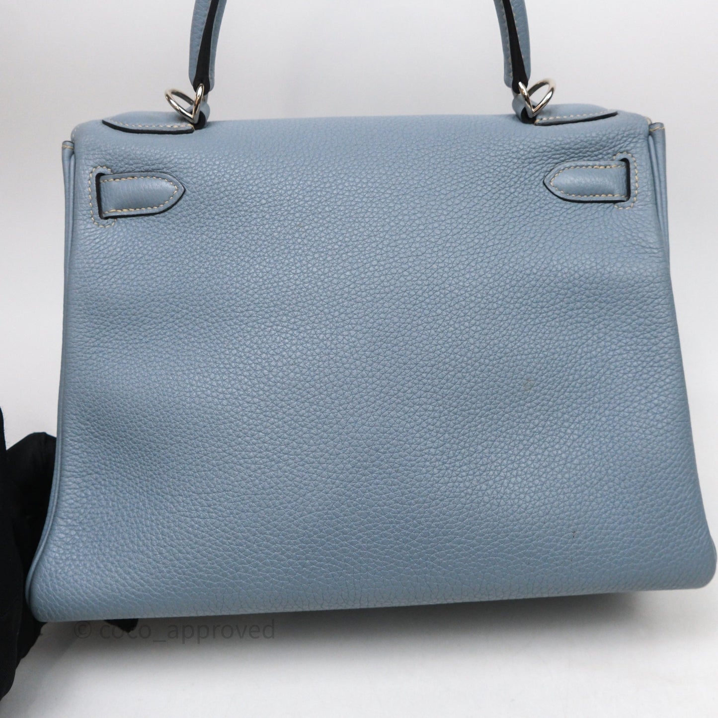 Hermès Kelly 28 Bleu Lin J7 Togo Palladium Hardware
