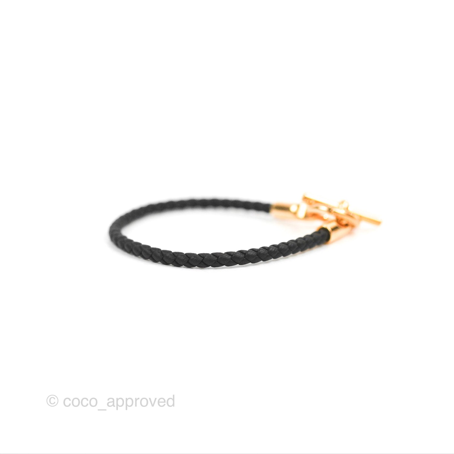 Hermès Glenan Bracelet Noir Swift Rose Gold Hardware