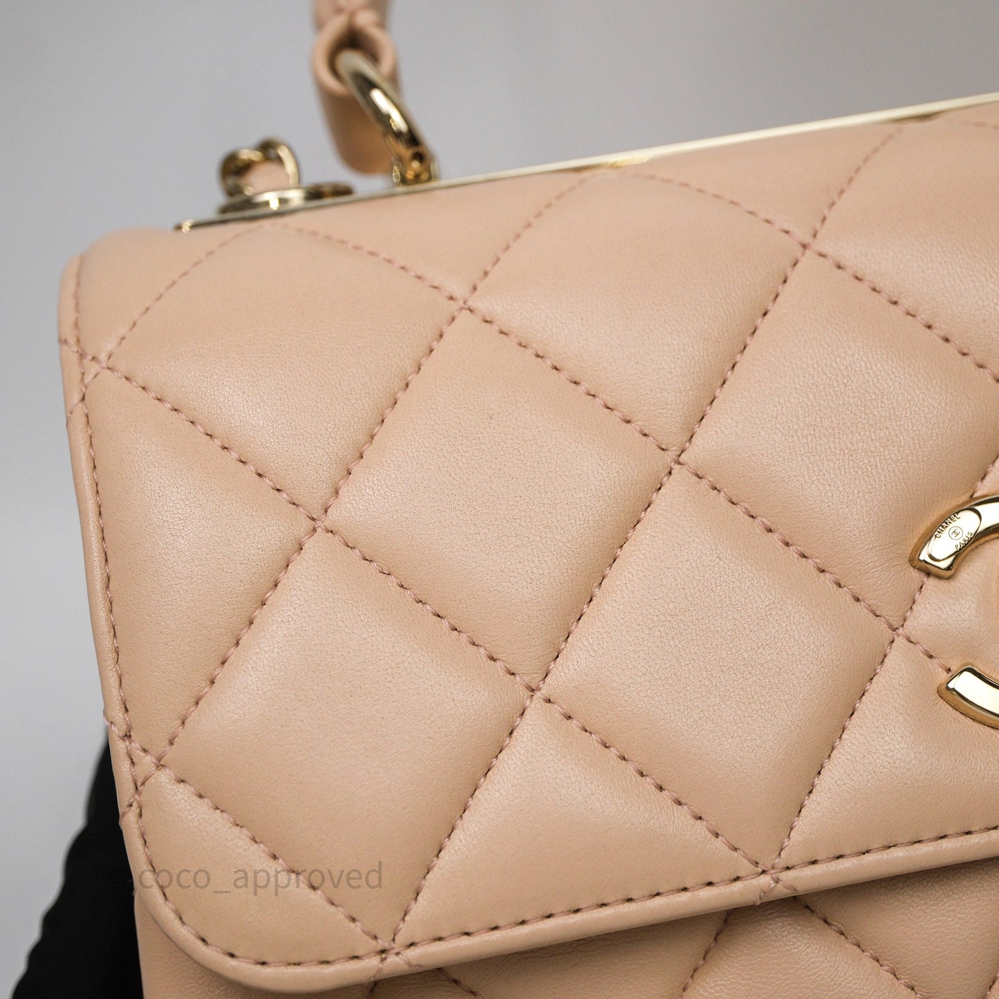 Chanel Small Trendy CC Beige Lambskin Gold Hardware