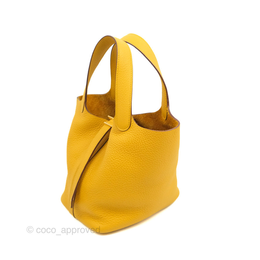 Hermès Picotin Lock 18 Jaune Ambre Clemence Gold Hardware