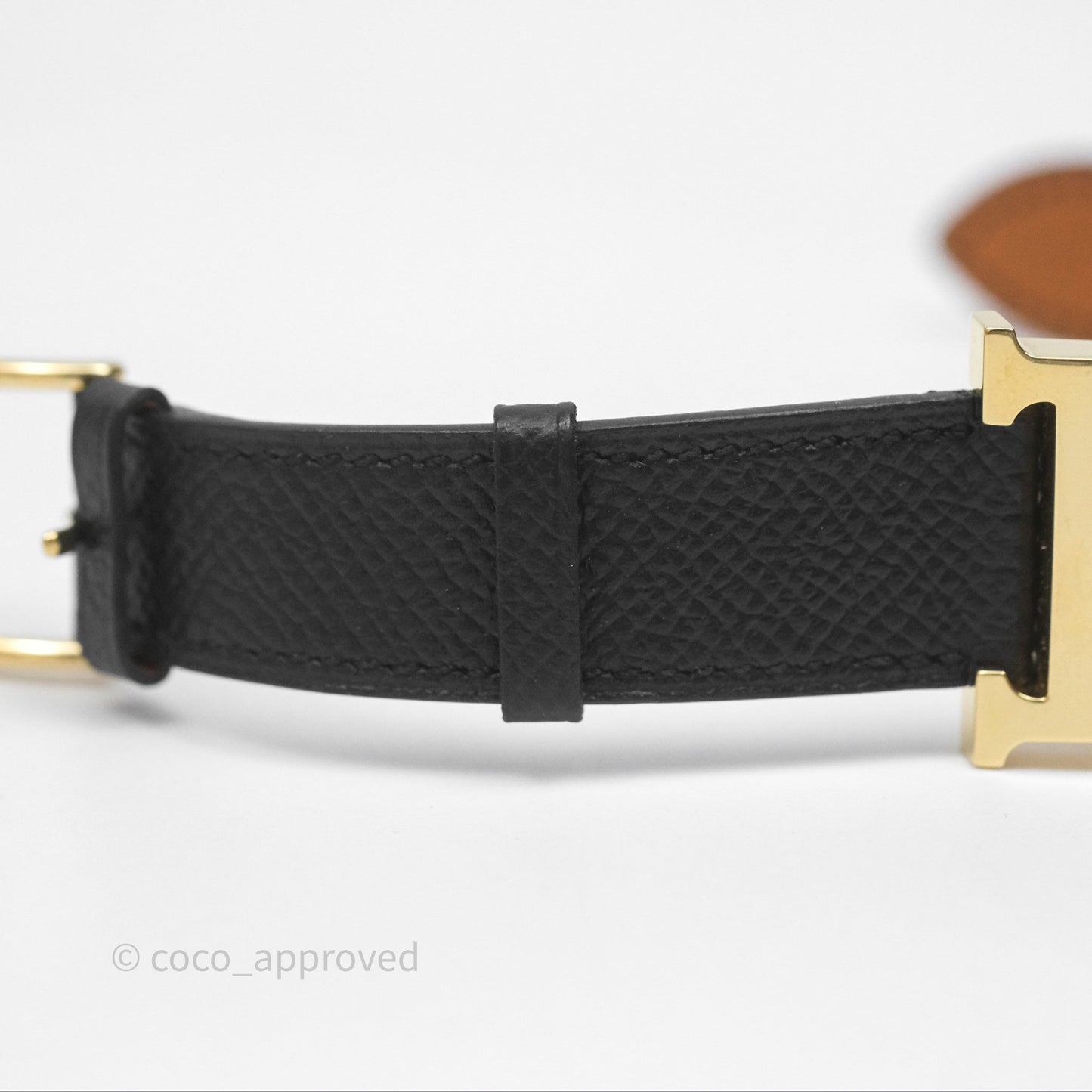 Hermès Heure H Watch Medium Model 30 mm Black Noir 89  Epsom Gold Hardware