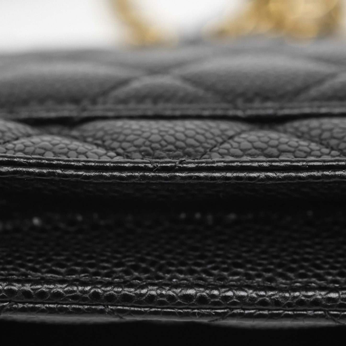 Chanel Classic Wallet On Chain WOC Quilted  Black Caviar Gold Hardware