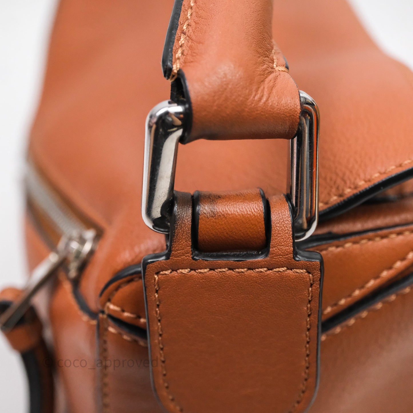 Loewe Small Puzzle Bag Tan Calfskin Silver Hardware