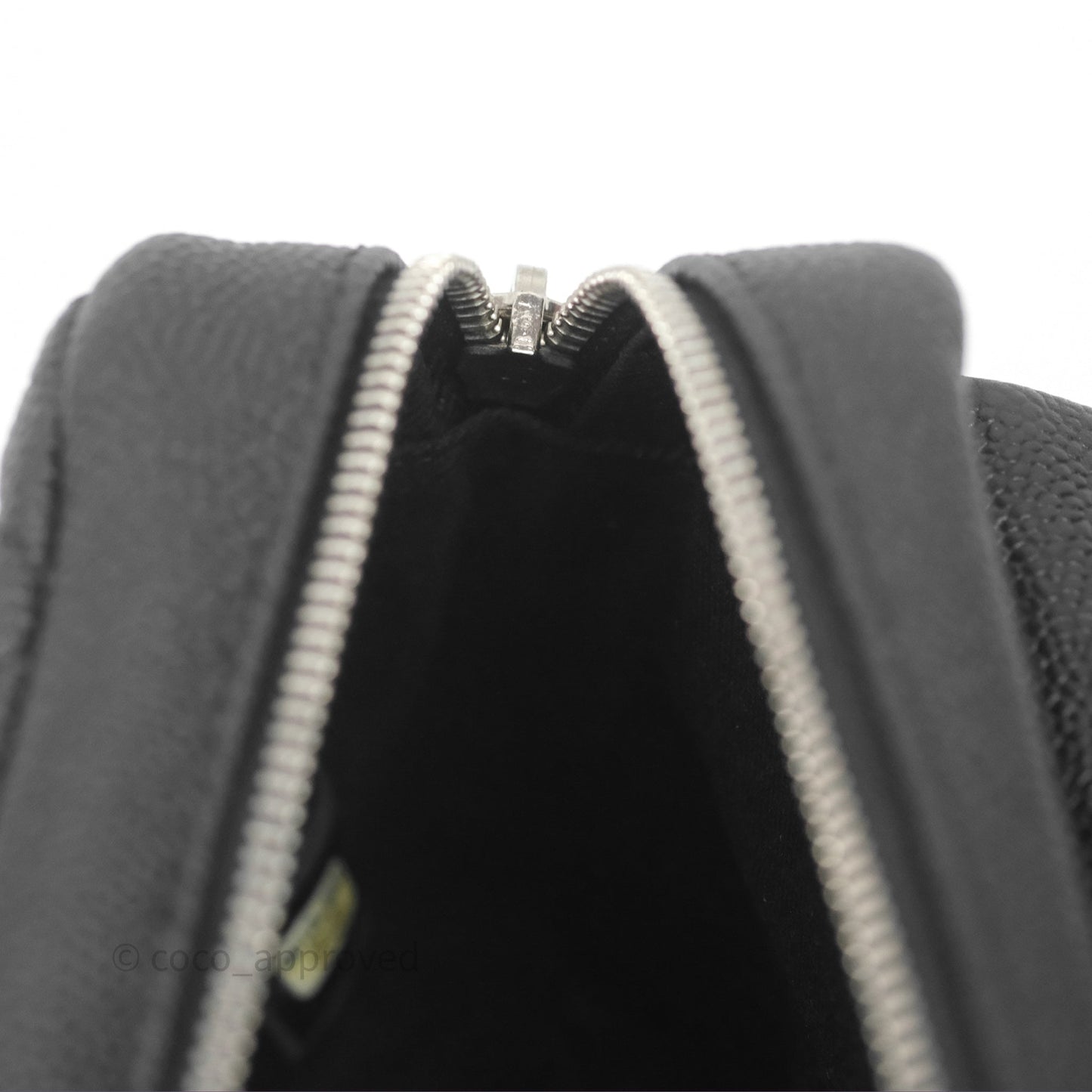 Chanel Quilted Easy Flap Bag Black Caviar Silver Hardware