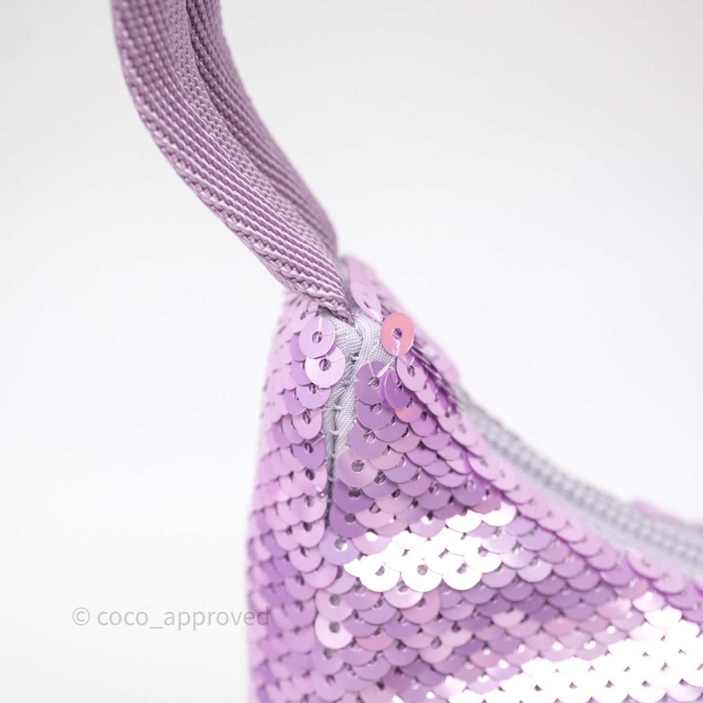 Prada Re-Edition 2000 Nylon Mini Hobo Bag Purple Sequin
