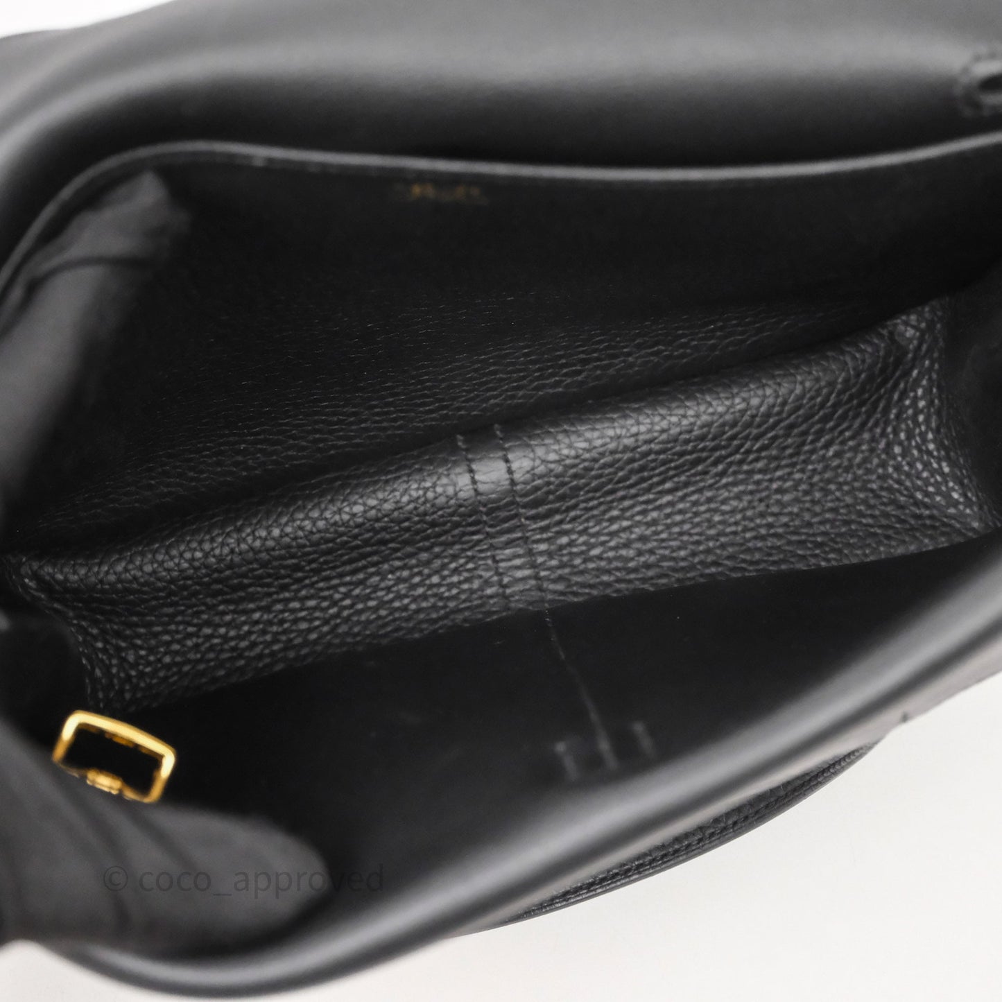 Hermès Halzan 25 Taurillon Clemence 89 Noir Gold Hardware