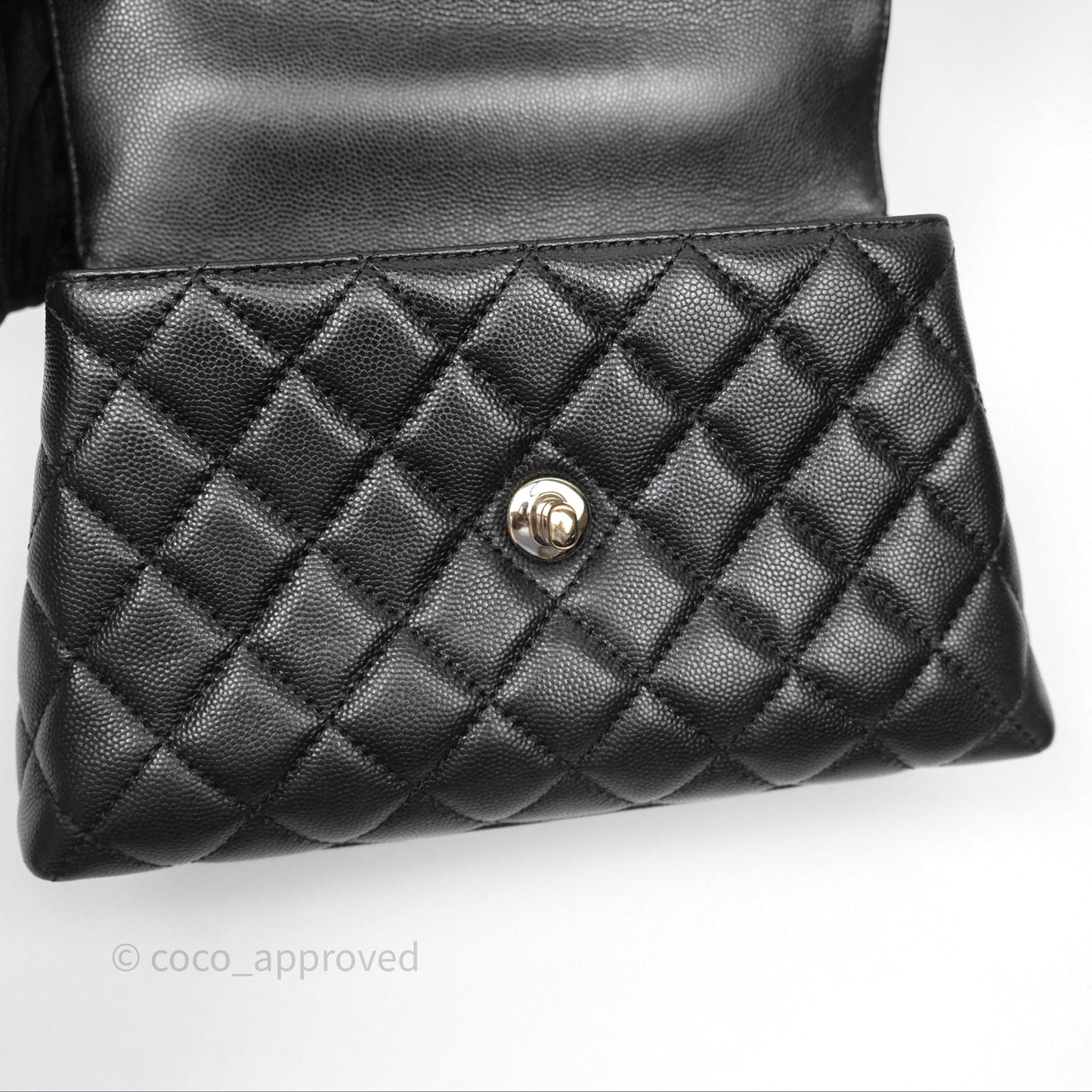 Chanel Small Coco Handle Quilted Black Caviar Gold Hardware