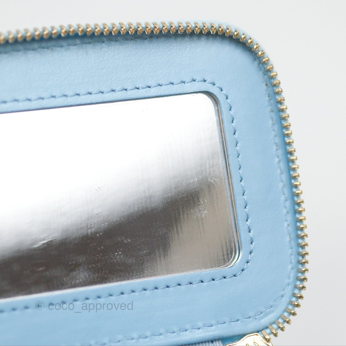 Chanel Mini Vanity Coco Chain Blue Lambskin Gold Hardware