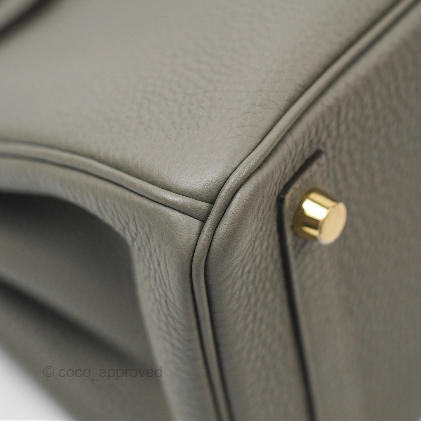 Hermes Birkin 25 Retourne Gris Meyer 0L Togo Gold Hardware