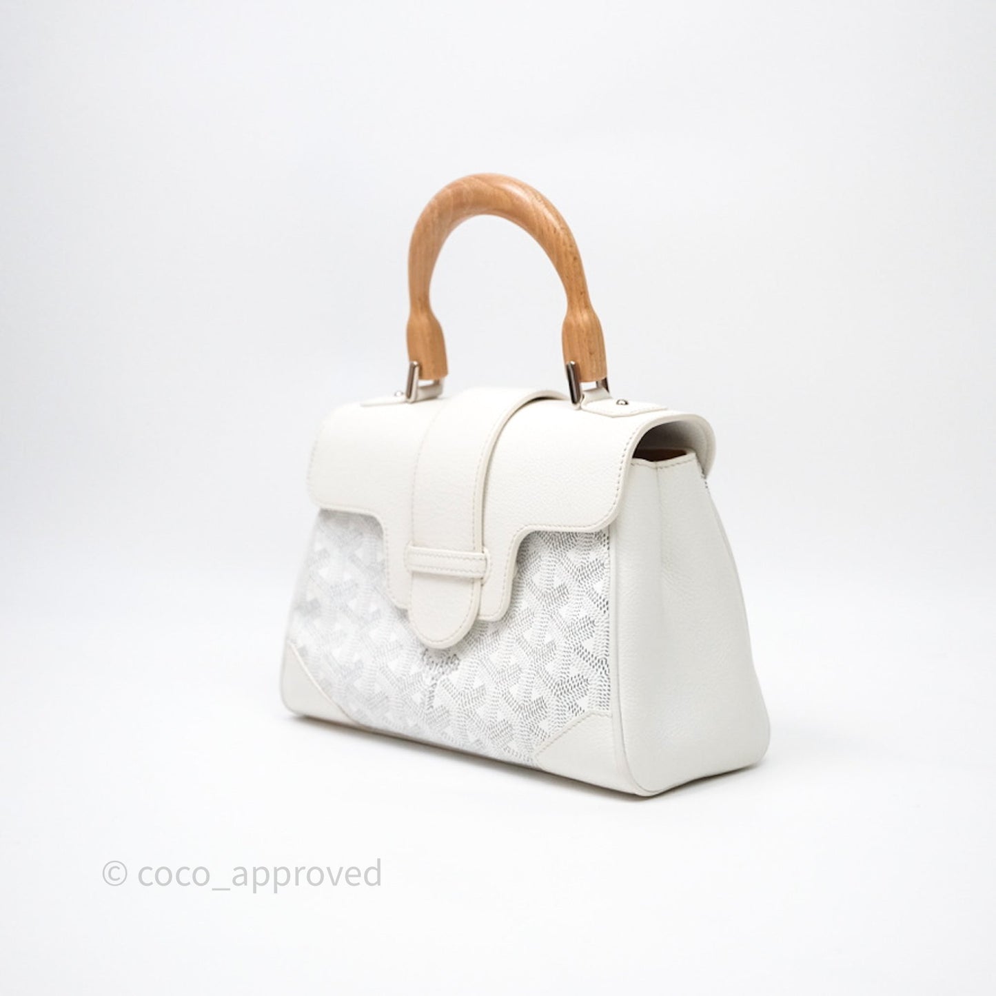 Goyard Saïgon Mini Bag Chevroches Calfskin White Silver Hardware
