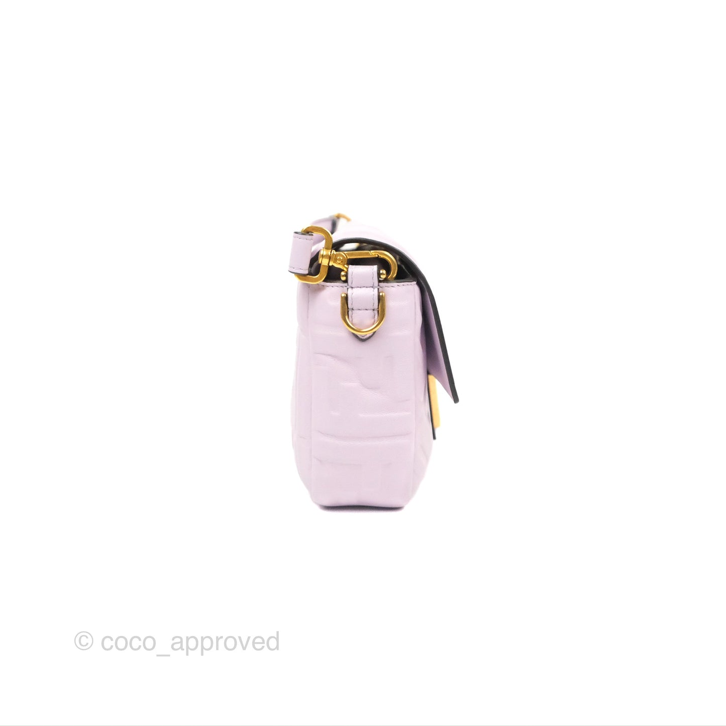 Fendi Medium Baguette Bag Lilac Calfskin Gold Hardware